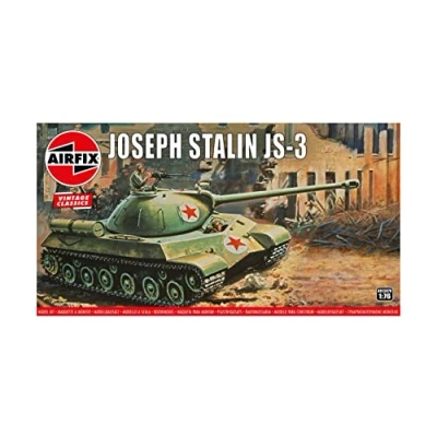 Imagen de Airfix Vintage Classics Set, A01307V Joseph Stalin JS3 Tanque Ruso, Kits de Modelo plástico para Adultos y niños Mayores 8 años, el Juego Incluye 67 Piezas, bebederos calcomanías