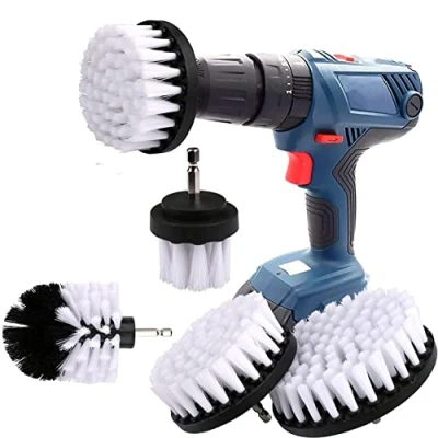 Imagen de YIHATA Cepillo de Taladro Eléctrico 4 Pieces, Juego Limpieza Hogar, Multifuncionales Brochas para Limpiar Paredes, Baño, Cocina, Tapiceria Coche, Piso Azulejo, Esquinas, Terraza (Blanco)