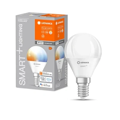 Imagen de LEDVANCE SMART+ Lámpara LEDWIFI, mate, 4,9W, 470lm, forma de vela (Classic B), casquillo E14, luz blanca cálida a 2700K, regulable, control por app o voz, vida útil hasta 20.000HR,Paquete 4