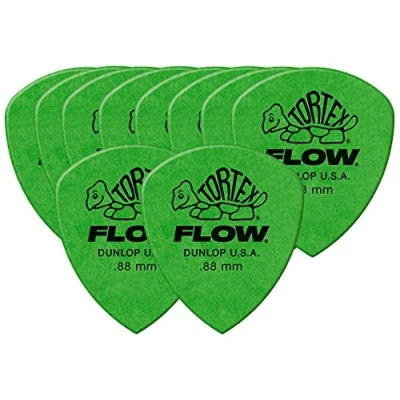Imagen de Puas para Guitarra Eléctrica DUNLOP TORTEX FLOW 558R88 Verdes pack 10 unidades Rockmusic España