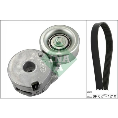 Imagen de INA 529 0225 10 Juego de correas trapeciales poli V Revisar/sustituir poleas libres del alternador RENAULT: CLIO 3, SCENIC GRAND 3