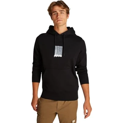 Imagen de Calvin Klein Jeans Brush Stroke Graphic Hoodie Sudadera, Hombre, Talla: XS, Black