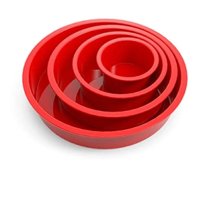Imagen de SILIVO Molde Silicona Bizcocho, 4PCS Moldes Reposteria Redondo, Antiadherentes De Para Tartas Tarta Queso, Arcoiris, Pastel Cumpleaos (9+14+19+24cm)