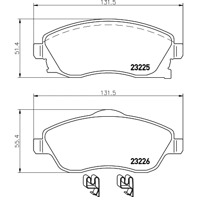 Imagen de HELLA 8DB 355 018 511 Juego de pastillas freno con avisador acústico desgaste tornillos pinza accesorios OPEL: Corsa C Hatchback