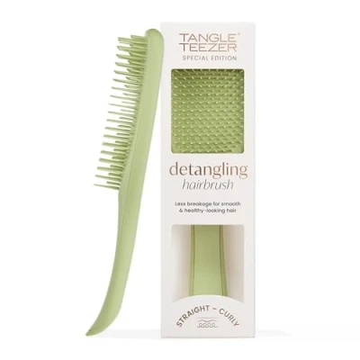 Imagen de Tangle Teezer Cepillo desenredante Ultimate, para cabello húmedo y seco, todo tipo de cabello, dientes dos niveles que reducen la rotura eliminan los nudos, verde oliva, acabado mate