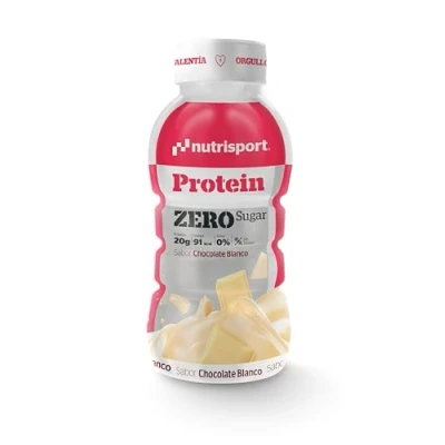 Imagen de NUTRISPORT Protein Zero Suplementos Deportivos Proteinas para Masa Muscular Batidos de Leche Adelgazar Gym 12x330ml (330 ml, Chocolate blanco)