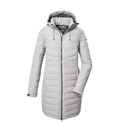 Imagen de killtec Mujer Abrigo acolchado/abrigo funcional con aspecto de plumón y capucha cremallera KOW 96 WMN QLTD CT, cloud grey, 36, 41812 000