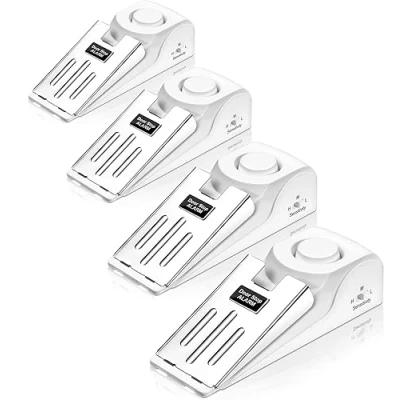 Imagen de Topes para Puertas Alarma, Inalámbrico Puerta con Goma Antideslizante, Cuña de Alarma 120dB Sistema casa, Hotel (Blanco)