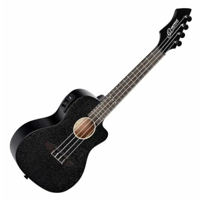 Imagen de Ortega Guitars Ukelele Concierto electroacústico Horizon Series pala invertida Okoume (RUHZ CE SBK)