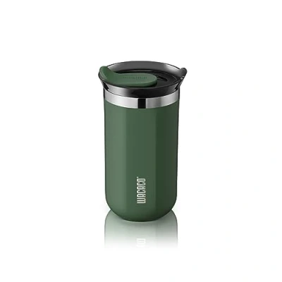 Imagen de WACACO Octaroma Lungo Taza de Café para Llevar Aislamiento al Vacío, 10 fl oz (300 ml), Vaso Viaje Acero Inoxidable Doble Pared conTapa Beber a Prueba Fugas, Verde
