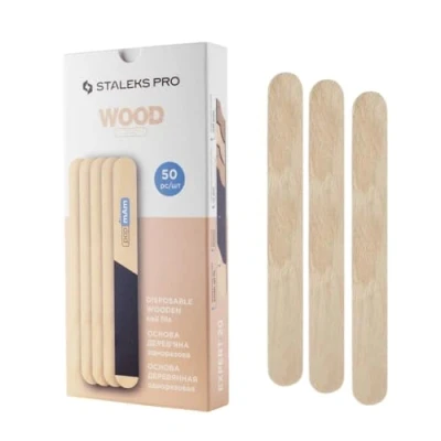 Imagen de STALEKS PRO Base de lima recta desechable madera. Reemplazo papmAm. EXPERT 20. 50 Pcs (Base Madera)