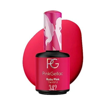 Imagen de Esmalte de uñas gel Pink Gellac 15 ml para lámpara UV LED 342 Ruby Pinks Rosa vegana fórmula HEMA libre semipermanente Nailart