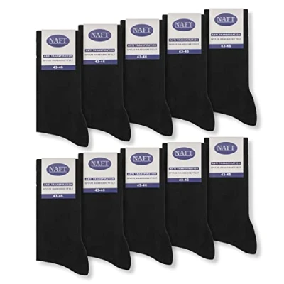 Imagen de sockenkauf24 10 Pares de calcetines Hombre y Mujer 100% Algodón sin costura presiones molestas Diferentes variedades (35 38, x Negro)