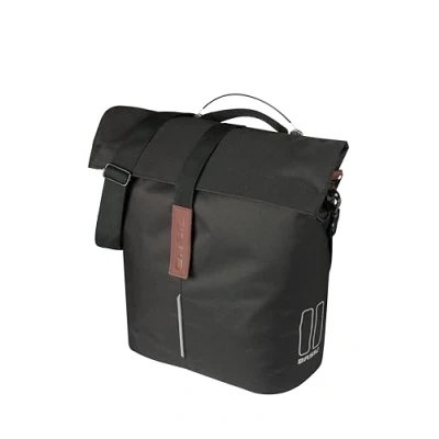 Imagen de Basil City Shopper MIK Studs 14 16 l, Negro, Repelente al Agua, Incluye Sistema de Tacos MIK, Ideal para Viajes por la Ciudad y Compras