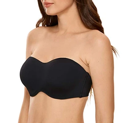 Imagen de DELIMIRA Sujetador Reductor con Aros sin Relleno Tirantes Tallas Grandes para Mujer Negro 100F
