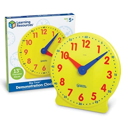 Imagen de Learning Resources Reloj Big Time 12 Hour Demonstration Clock, Color (LER2094)