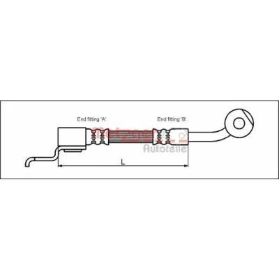 Imagen de METZGER 4113522 Latiguillos de Freno 410 3/8&quot; 24 JEEP: Grand Cherokee I, II, WRANGLER 2