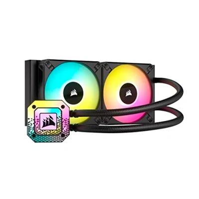 Imagen de Corsair iCUE H100i Elite CAPELLIX XT Refrigerador Líquido de CPU Dos Ventiladores AF120 RGB Radiador 240 mm Intel® LGA 1700, 1200, 115X, 2066, AMD® AM5, AM4 Negro