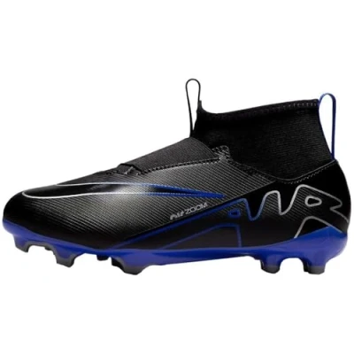 Imagen de Nike Performance JR ZOOM Mercurial 9 Academy FG/MG Unisex Botas de fútbol con tacos para niños, Talla: 37.5, Black/chrome/hyper royal Zapatos