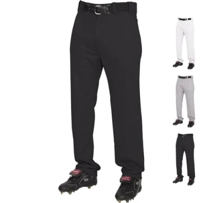Imagen de Rawlings Pantalón de béisbol semirelajado para Juego/práctica Adulto Longitud Completa, Blanco, M