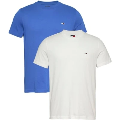 Imagen de Tommy Jeans 2 PACK Camiseta básica, Hombre, Talla: 56, Ecru/tempo blue