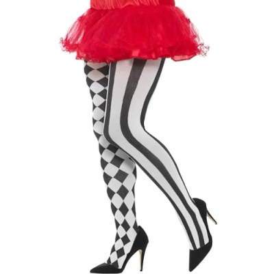 Imagen de Smiffys Medias de arlequín talla extragrande, blanco y negro