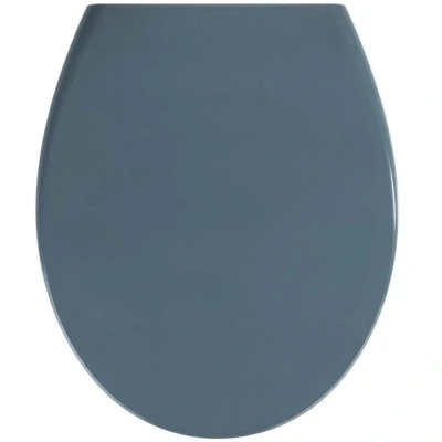 Imagen de Wenko Tapa de WC Samos Slateblue Antibacteriano, Dispositivo automático Descenso, sujeción higiénica Fix Clip Azul Oscuro