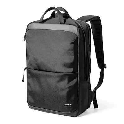Imagen de tomtoc Mochila Compacta para Portátil de 15,6 Pulgadas, Uso Diario 24L, Profesional, Bolsa Trabajo con Pasacables Negocios, Viajes al