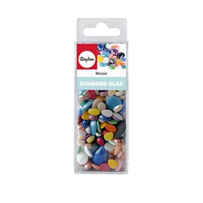 Imagen de Rayher Teselas para mosaicos Diamond Glas, redondas, 180 g, colores variados, 0,65 1,15 cm, 14874999