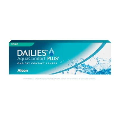 Imagen de Dailies AquaComfort Plus Lentes de contacto tóricas reemplazo diario, Pack 30, R 8.8 mm, D 14.4 cilindro 1.75, eje100, 1 Diopt