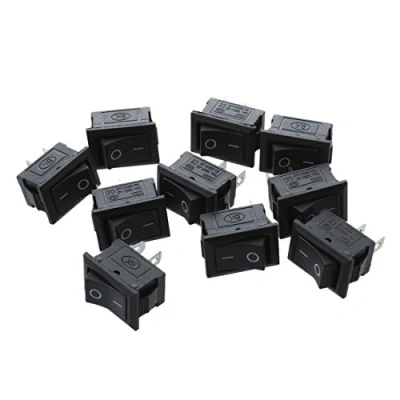 Imagen de Xtahdge 10 Pcs SPST Mini Negro 2 Pin Balancin Interruptor AC 125V 10A 250V 6A