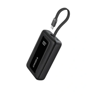 Imagen de Anker Zolo Power Bank, Cargador Portátil de Alta Velocidad 10000mAh 30W con Cable USB C Integrado, 1 &amp; A, Batería para iPhone 16/16 Pro/16 Pro Max/16 Plus, MacBook, Galaxy, iPad y Más