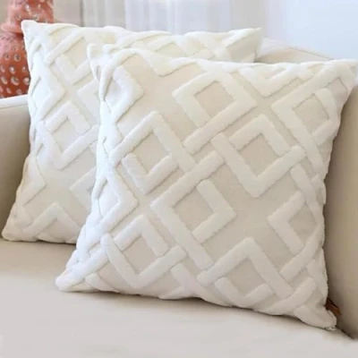 Imagen de HAMUR HOME Conjunto De 2 Fundas Cojín 45 X Cm Funda Boho Decorativa Almohada para Sofá Almohadón Decorativas Salón (Mila Crudo)