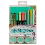 Imagen de Talens Set creo tu propio bullet journal (azul menta) con The Flower Journal, libreta de puntos, 2 puntafinas, 3 bolígrafos gel, 4 pincel, washi tapes, manual paso a
