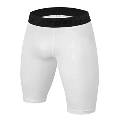 Imagen de PowerLayer Hombre Pantalones Cortos Térmicos Da Compresión Baselayer Blanco, XXL