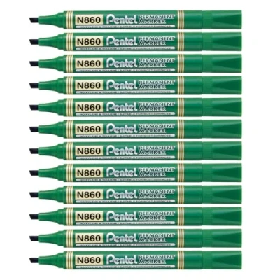 Imagen de Marcador permanente punta biselada apto para casi todas las superficies. Color verde