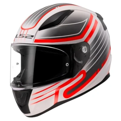 Imagen de LS2 casco moto integral Rapid II Circuit blanco rojo M