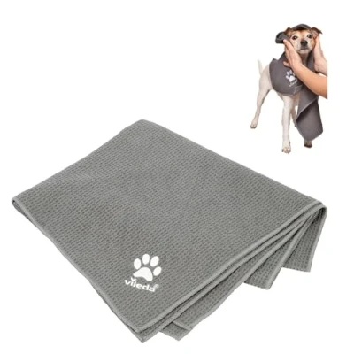 Imagen de Toalla Microfibras Pet Pro M I Estructura de gofre Súper limpio y suave Tacto Absorbe seca rápidamente Limpia el pelo perro gato.