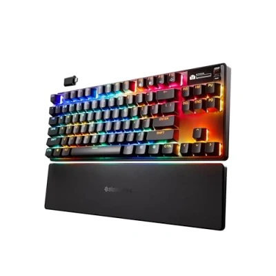 Imagen de SteelSeries Apex Pro TKL Wireless Gen 3 Teclado Gaming HyperMagnetic Interruptores OmniPoint 3.0 Accionamiento Ajustable Rapid Trigger Preajustes Tap y más OLED US Layout QWERTY