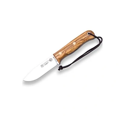 Imagen de Joker Cuchillo de Caza Deportivo Campero CO118 P, Hoja 10,5 cm, Mango Madera Olivo 11,5 Funda Cuero marrón con pedernal, Herramienta Pesca, Caza, Camping y Senderismo
