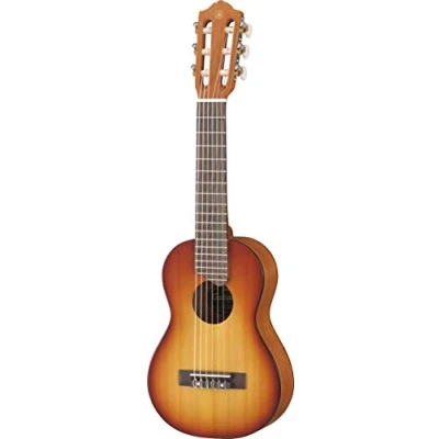 Imagen de Yamaha GL1 Guitalele Mini Guitarra de Madera con las dimensiones un Ukelele, escala 17 pulgadas, 6 cuerdas (3 en nylon / 3 acero), Marrón (Tobacco Brown Sunburst)