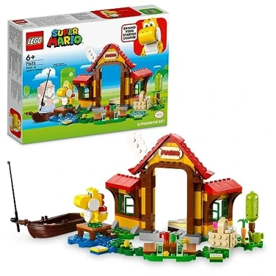 Imagen de LEGO 71422 Super Mario Set de Expansión Picnic en Casa (71422), Juguete para Construir con Figura Yoshi Amarillo, Combinar el Pack Inicial, Regalo Niños y Niñas 6+ Años