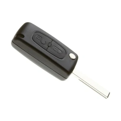 Imagen de Jongo Carcasa de Llave con Cuchilla HU83 Compatible Peugeot 207, 307,308, 3008, 5008 y Citroën C4 Picasso Grand CE0523 Type Delphi Caja Clave Plip Vehiculo Mando a distancia 2 Botones