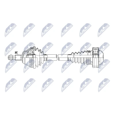 Imagen de NTY NPW VW 216 Árbol de transmisión Eje delantero, derecha 655mm VOLKSWAGEN: Golf 4, 4 Variant, SEAT: Leon I Hatchback, AUDI: A3 Hatchback