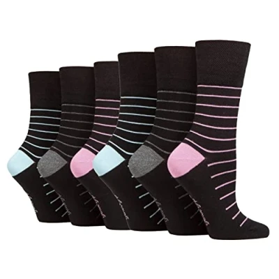 Imagen de Gentle Grip 6 pares de calcetines algodón suave no elásticos para mujer, SOLRM37, 4 8
