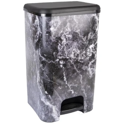 Imagen de COM FORT HOUSE Cubo de Basura con Pedal Capacidad 37 litros Reciclaje Color Mármol Orgánico Cocina 1 unidad Piezas Extraíbles Limpieza Fácil