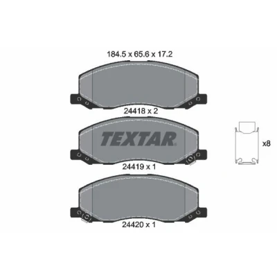 Imagen de TEXTAR 2441801 Juego de pastillas freno con avisador acústico desgaste OPEL: Insignia A Berlina, Sports Tourer, Hatchback
