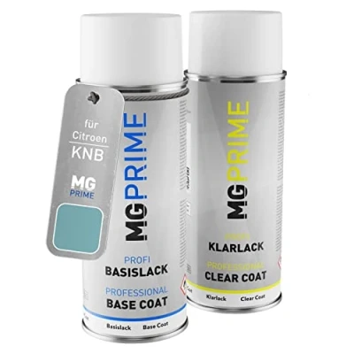 Imagen de MG PRIME pintura automotriz Set de aerosoles para Citroen KNB Bleu Initiatique Metallic/Initiatic Blau Metallic base transparente, bote spray 400 ml