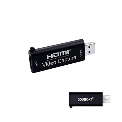 Imagen de SOUTHSKY Tarjeta de Captura Audio y Video Hdmi,1080p 60fps,Capturadora 4K HDMI a USB 2.0 Convertidor,para Conferencia,Edite Video,Juego,Transmisión,Enseñanza en línea