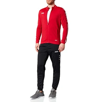 Imagen de JAKO Chándal para hombre de poliéster Striker 2.0, rojo chile y blanco, M, M9119